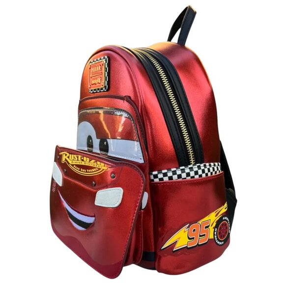 Loungefly Disney Pixar Cars Metallic Lightning McQueen Mini Backpack main image 4